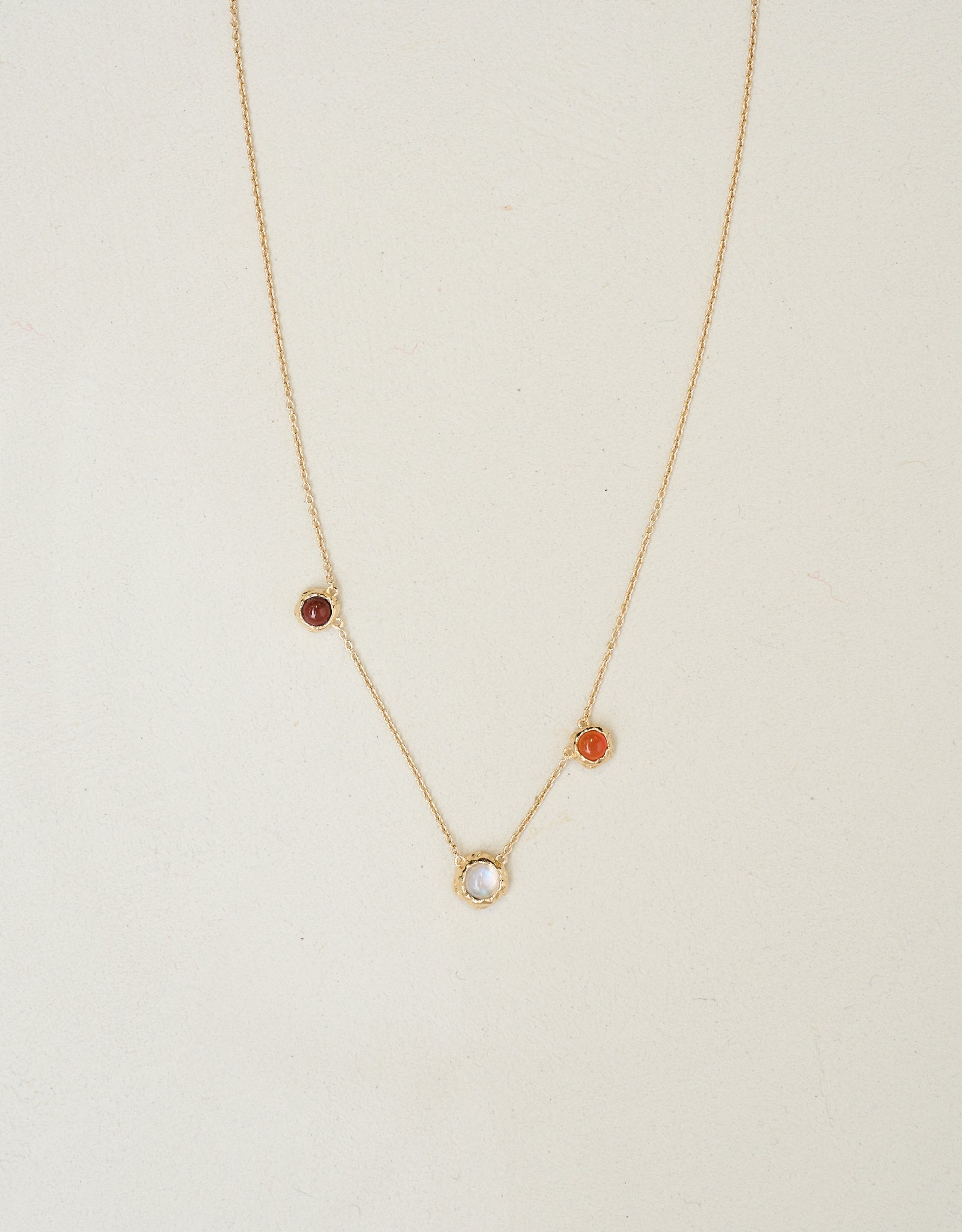 No.2 Balance gold vermeil necklace with natural crystals by Amiyha