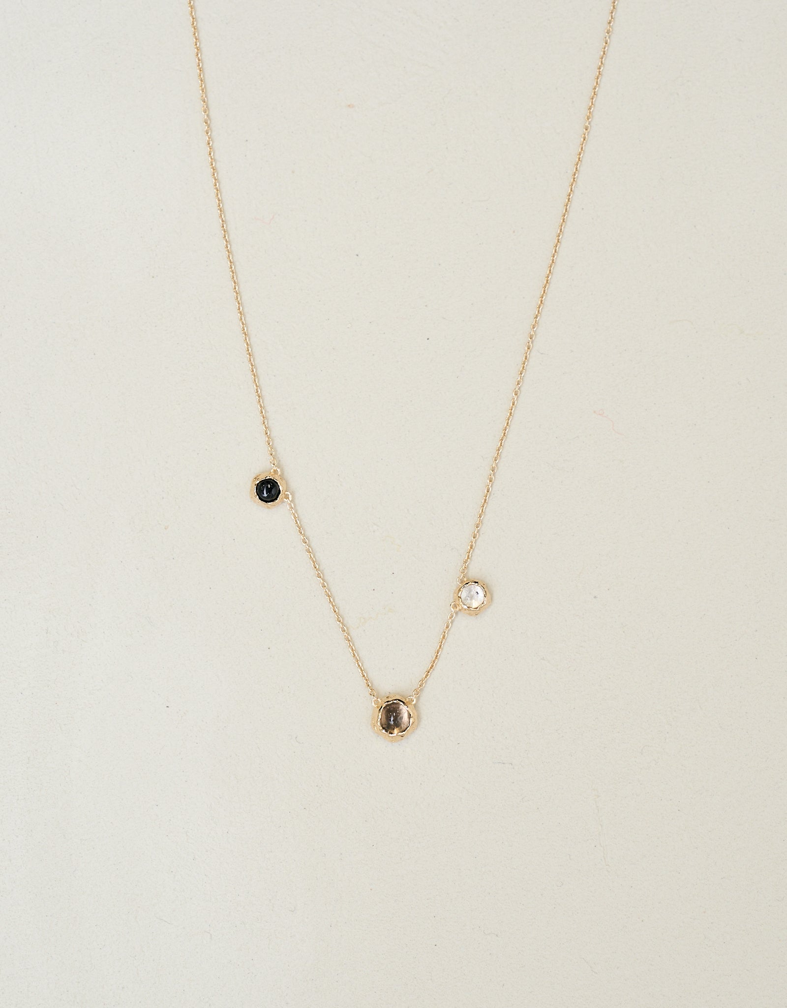No.2 Mind gold vermeil necklace with natural crystals by Amiyha
